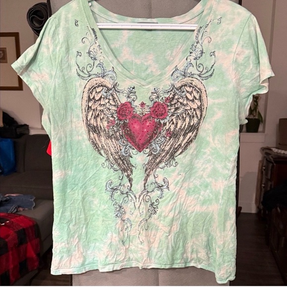 Three Graphic Tees with Rhinestone Details - Picture 7 of 7